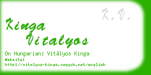 kinga vitalyos business card
